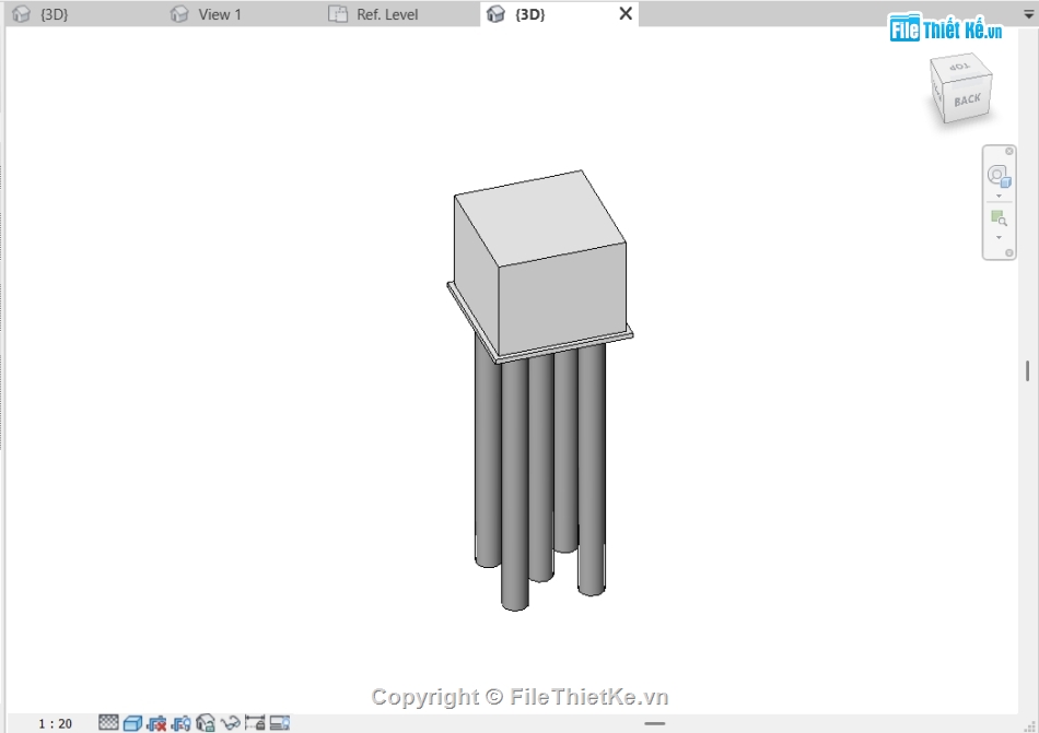 móng cọc,revit,cọc